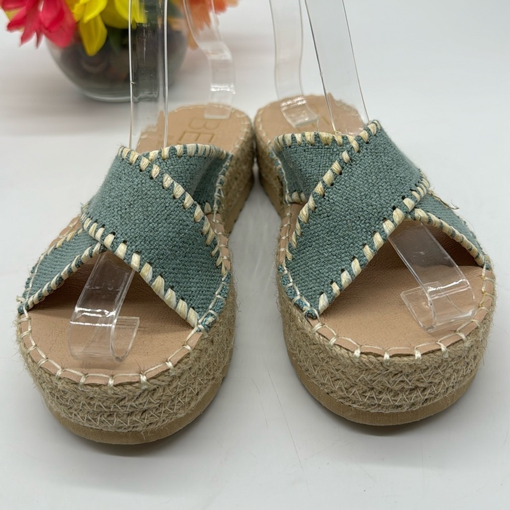 Beach by Matisse Teal Tan Espadrille Sandal Size 7.5 ESP6178